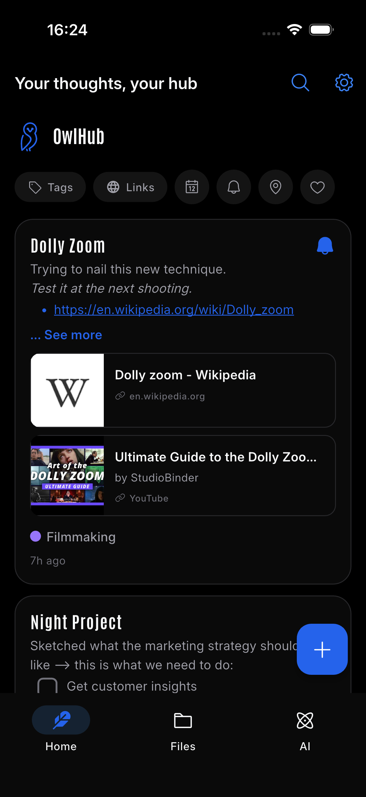 OwlHub main feed